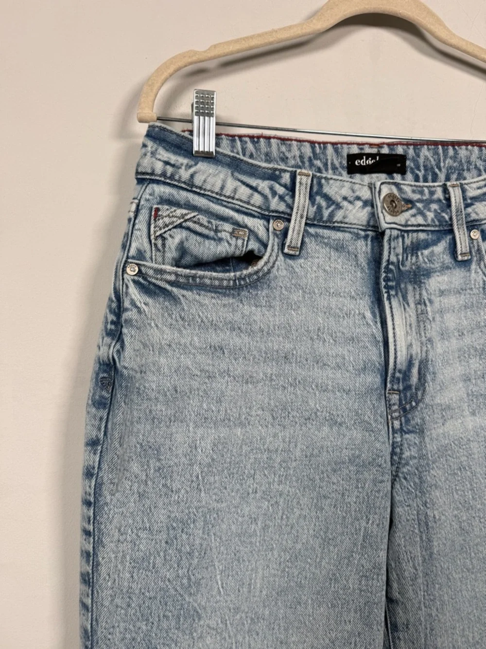 Edgely High Rise Light Wash Straight-Leg Ankle Jeans, size 10